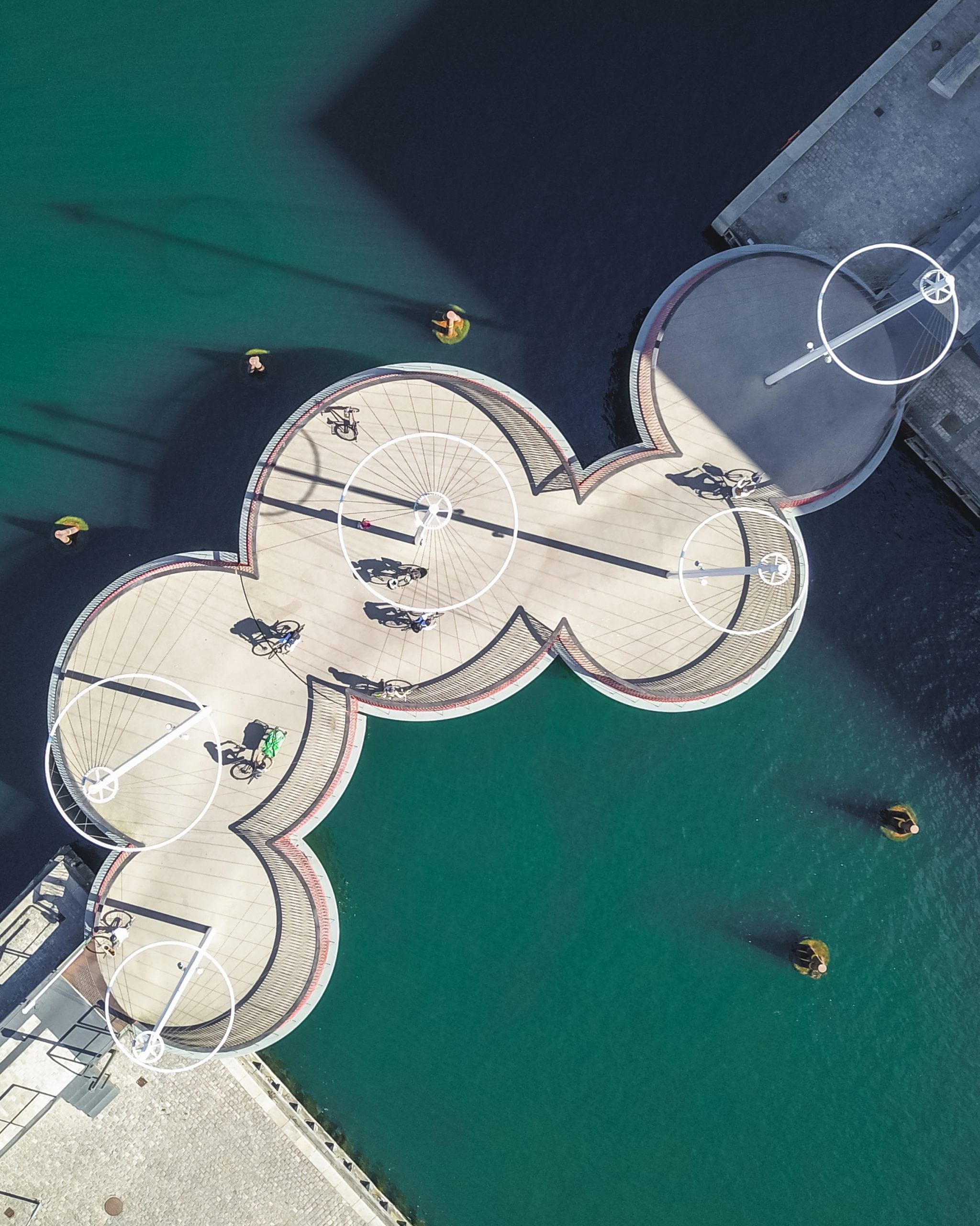 copenhagen is one of the sustainable cities this images shows a bike bridge